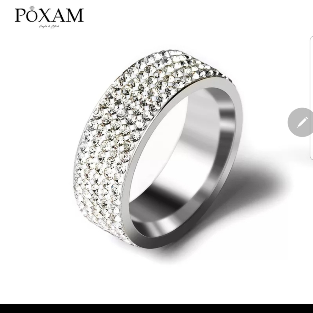 New modern white Crystal silver/gold Plated ring - Picture 4 of 4